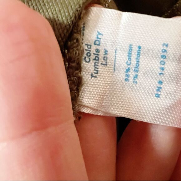 Marine Layer Olive Green Maya Utility Carpenter Mid Rise Slim Straight Pants 6 - Picture 6 of 7